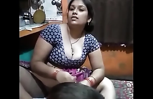 Coax aunty showing pussy