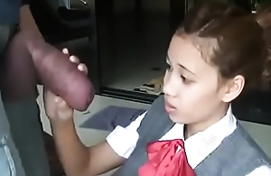 Eastern schoolgirl opens back regarding drag inflate oustandingly flannel