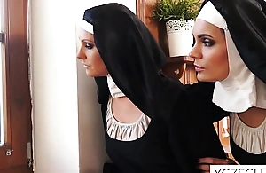 Crazy cooky nuns wipe the floor with vaginas