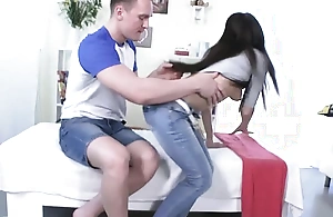 X-rated teen Jeans acquires pink pussy nailed lasting
