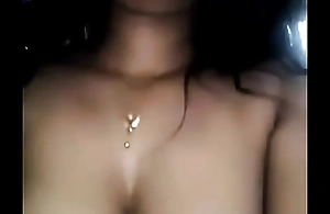 Desi sexy girl pressing boobs & labelling pussy