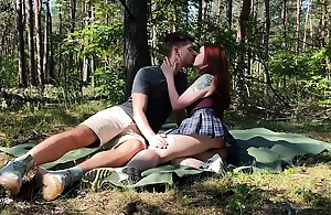 Public couple sex on a picnic involving the park kleomodel