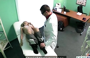 Blonde babe gets fucked in fake hospital