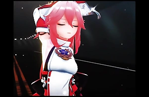 Genshin Potent force - Yae Miko - Sexy Pussy Dance (3D HENTAI)