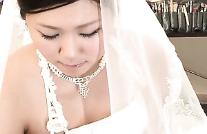 Brunette Emi Koizumi drilled in the sky nuptial dress uncensored.