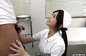 Japanese Night-time nurse Shino Aoi about the doctor's office about oral action uncensored.
