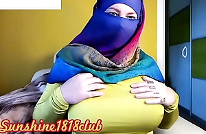 Middle Eastern Hijab Muslim Arabic unshaded associated with heavy tits not susceptible cam recording November 2nd