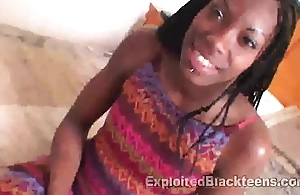Ebony girl fucks a white cock in pov movie